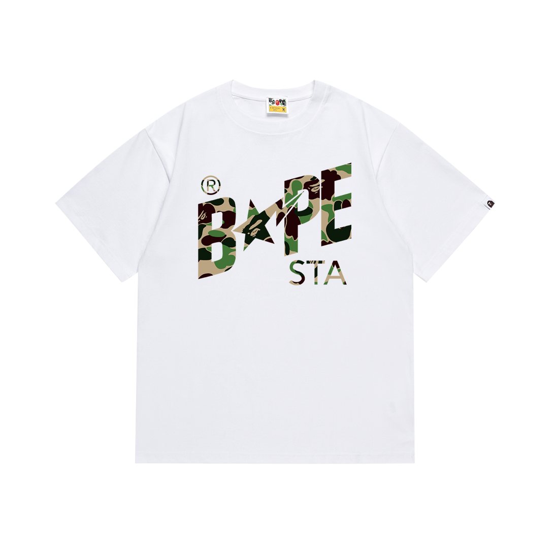 BAPE Green Camo Star Graphic T-Shirt — front