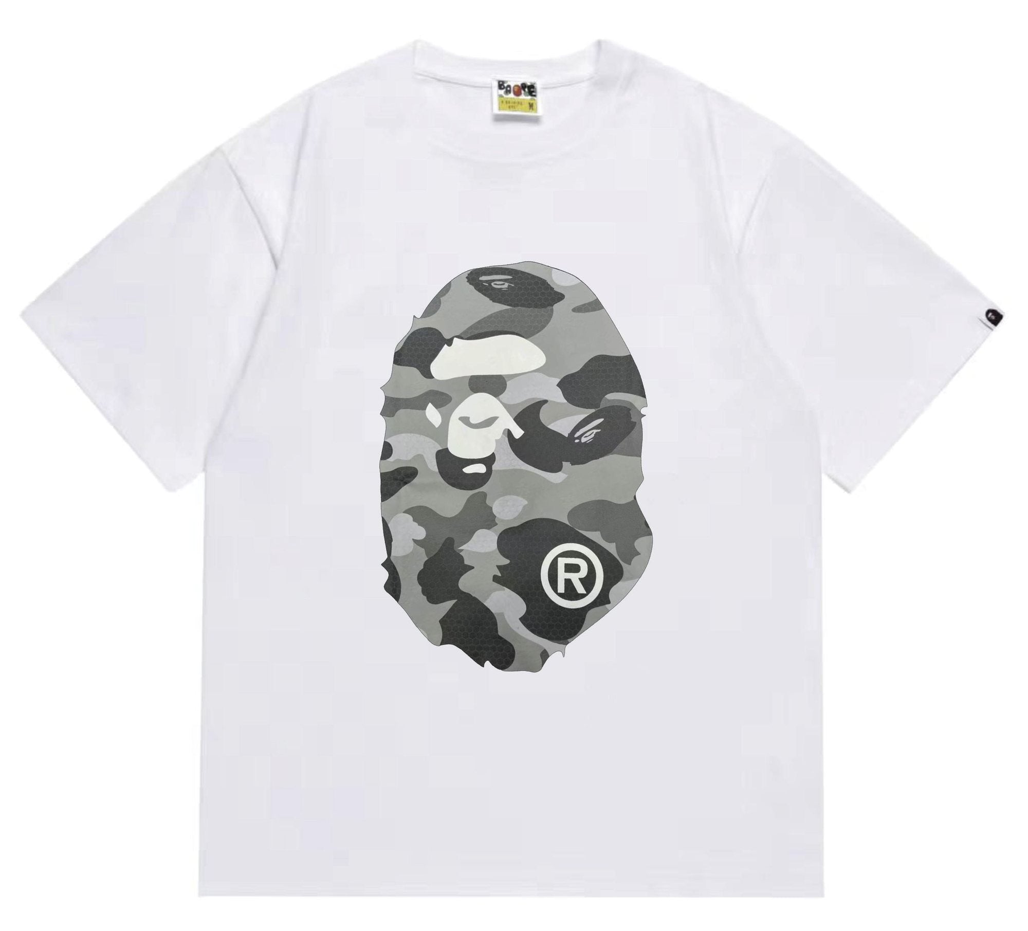 BAPE Grey Camo Ape Head Graphic T-Shirt — front
