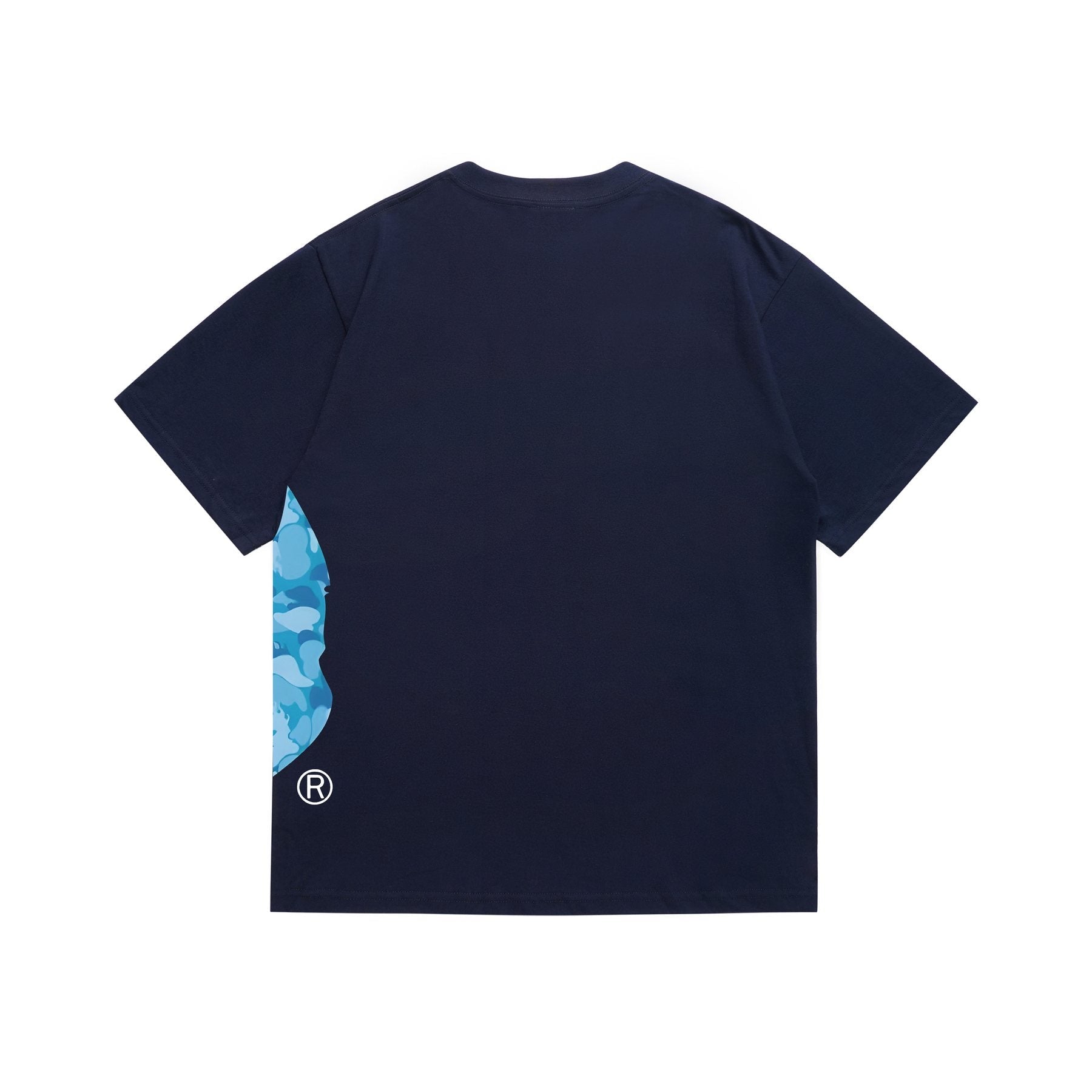 BAPE Blue Camo Ape-Head Side Graphic T-Shirt — back