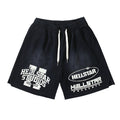 Hellstar Washed Black Graphic Sweat Shorts — hero