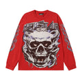 Hellstar Skull & Flame Graphic Long-Sleeve T-Shirt — front
