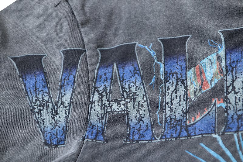 VALE USA Washed Black Graphic T-Shirt — detail
