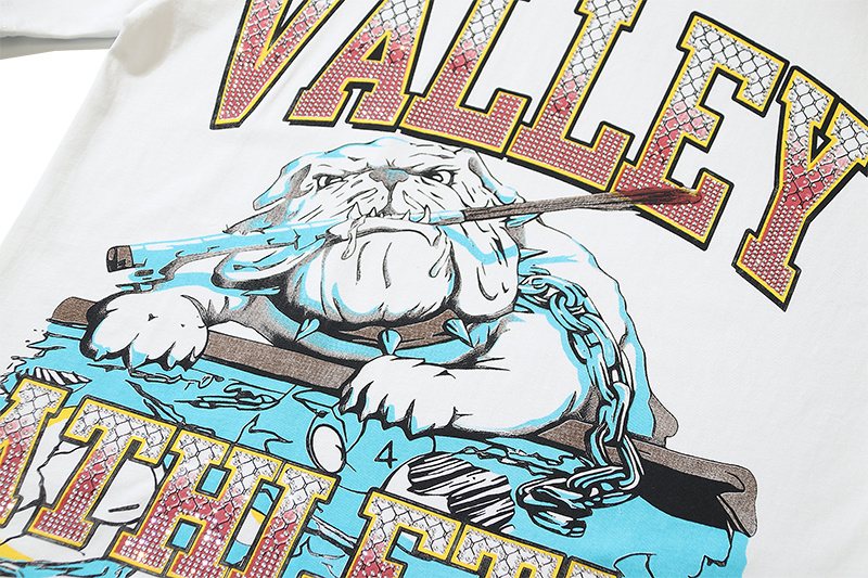 VALE USA Athletic Rhinestone Graphic T-Shirt — detail