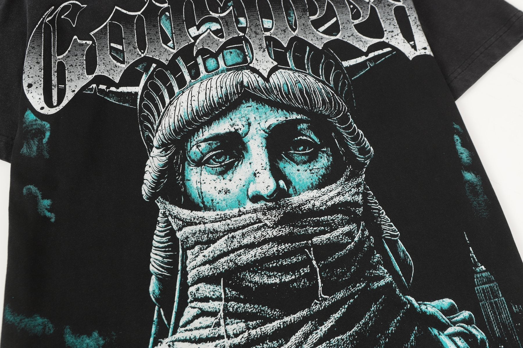 Godspeed Statue of Liberty Graphic T-Shirt — detail