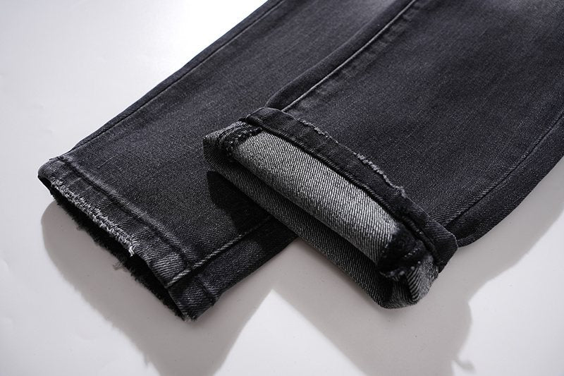 Purple Brand Washed Black Distressed Jeans — detail