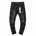 Purple Brand Black Distressed Tapered Jeans — hero