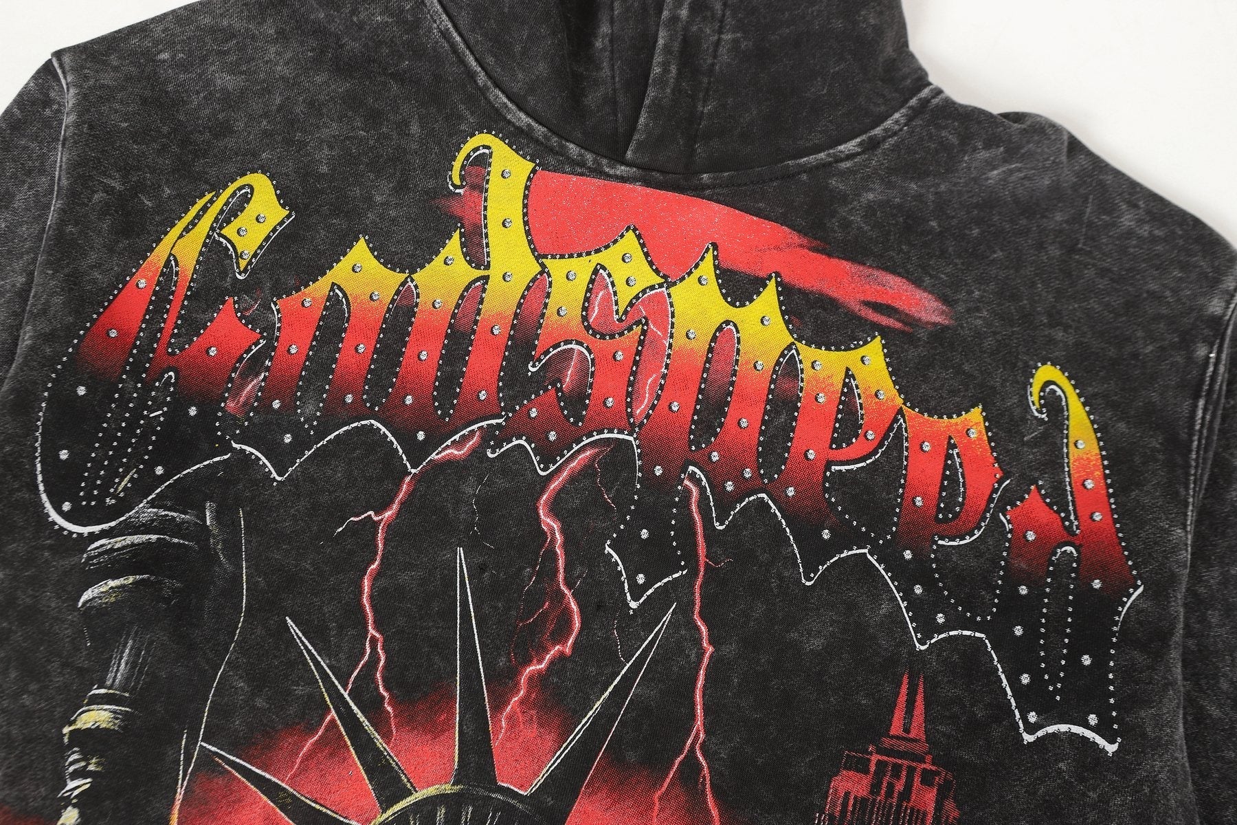 Godspeed Statue Graphic Washed Hoodie — detail