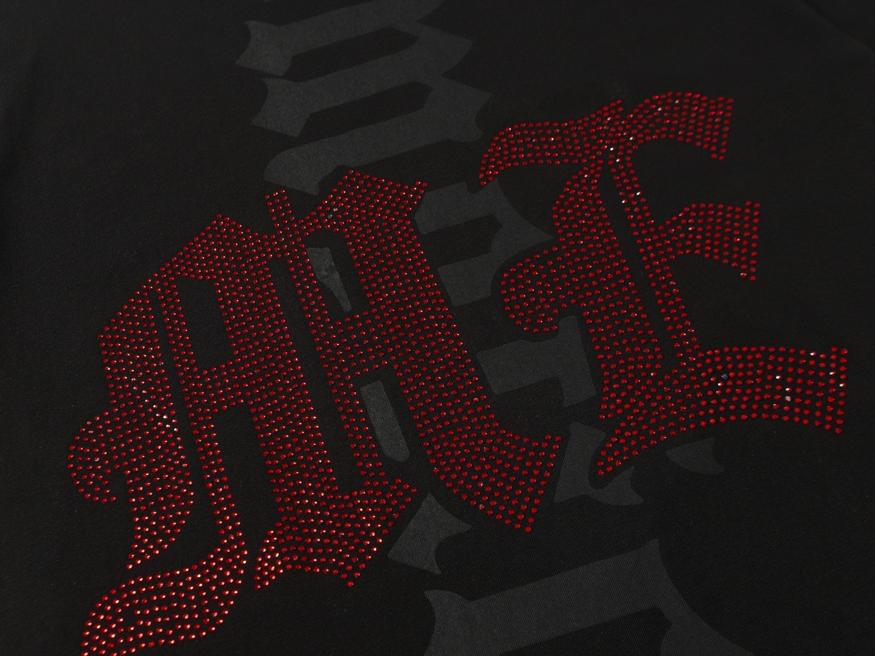 MIXED EMOTION Godspeed Rhinestone Graphic T-Shirt — detail