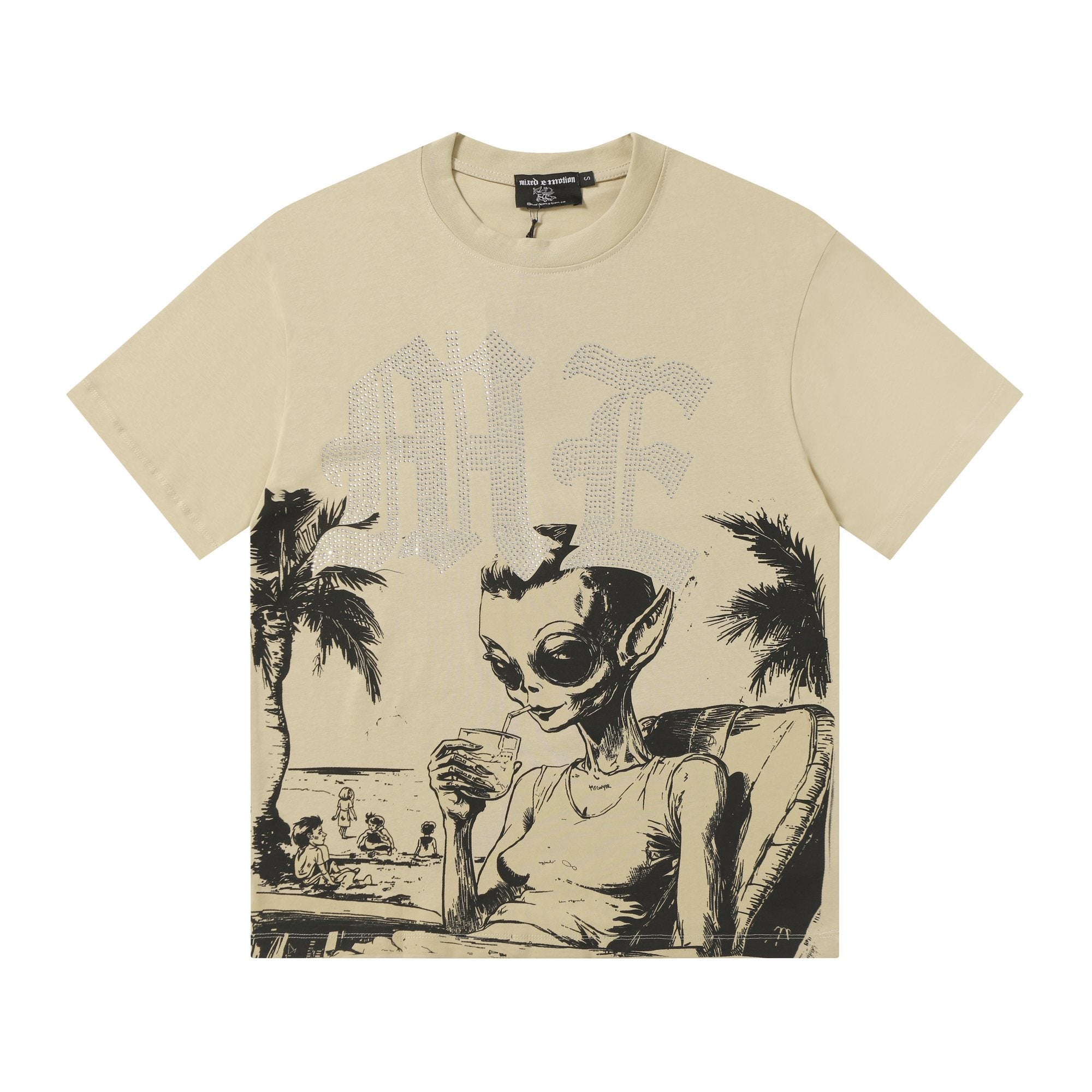 MIXED EMOTION Godspeed Rhinestone Graphic T-Shirt — hero