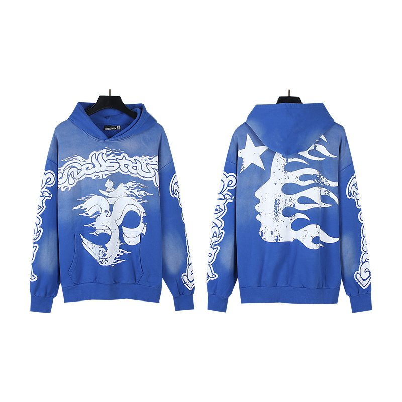 Hellstar Washed Flame Star Graphic Hoodie — context