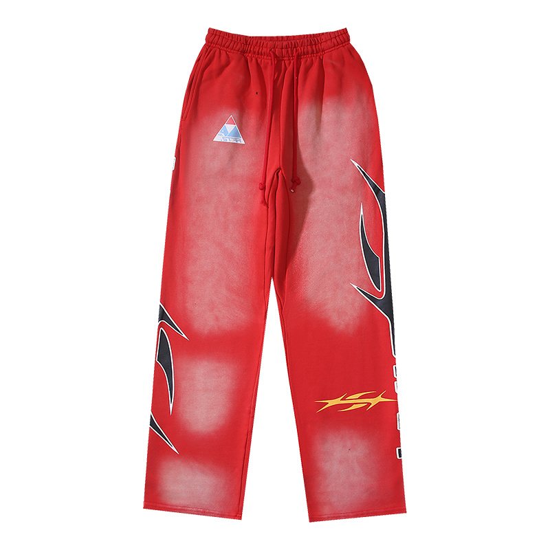 Hellstar Washed Red Straight-Leg Sweatpants — hero