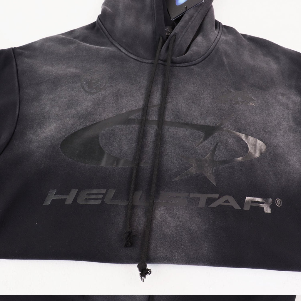 Hellstar Washed Black Graphic Hoodie — detail
