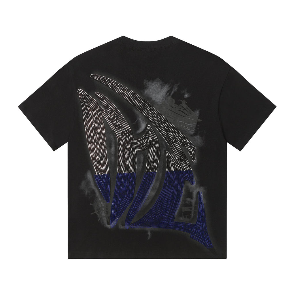 MIXED EMOTION Rhinestone Graphic T-Shirt — back