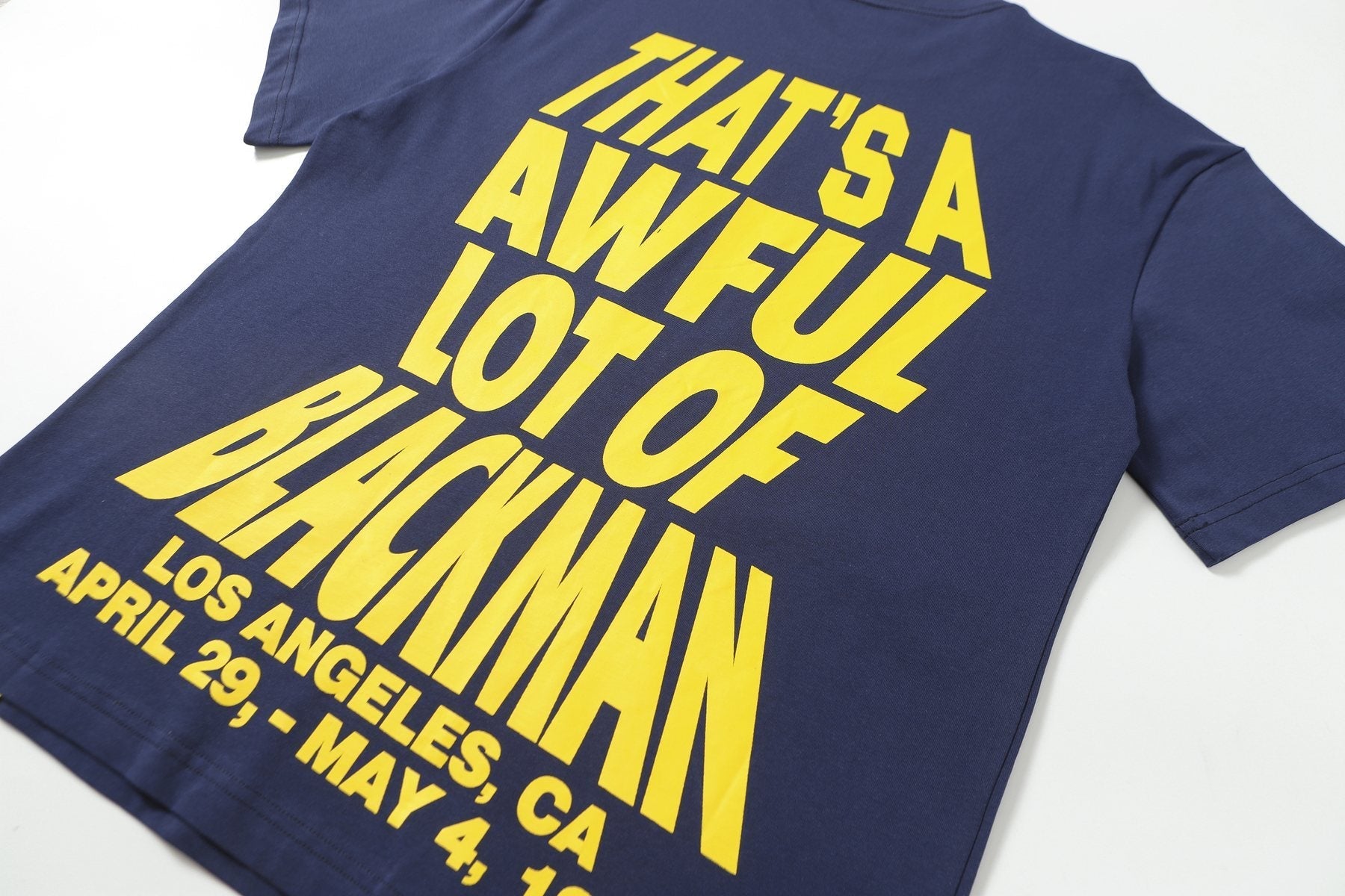 THAT'S A AWFUL LOT OF COUGH SYRUP Navy Graphic Short-Sleeve T-Shirt — detail