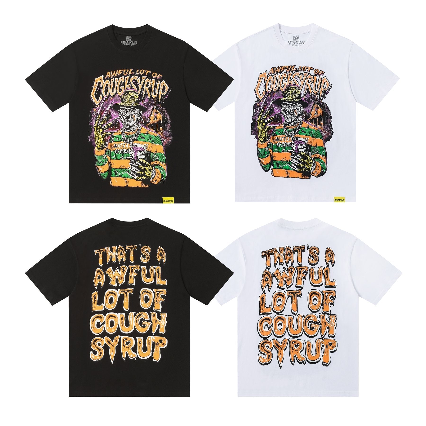 THAT'S A AWFUL LOT OF COUGH SYRUP Front & Back Graphic T-Shirt — comparison