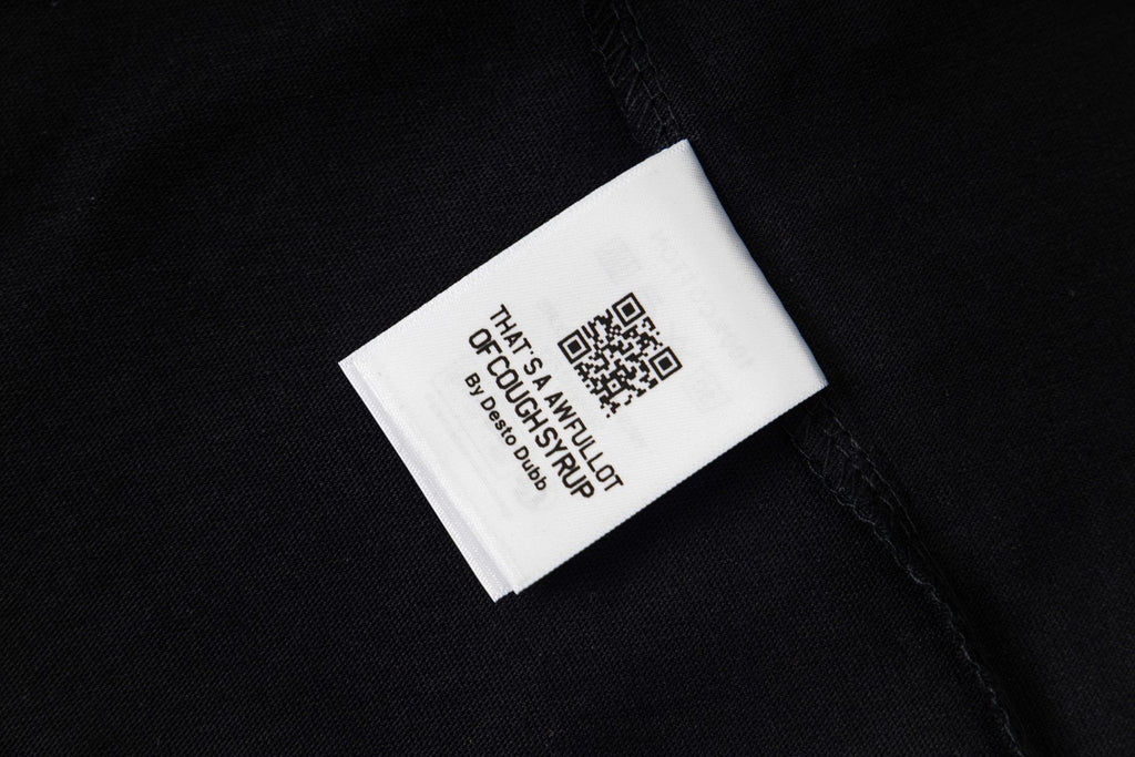 THAT'S A AWFUL LOT OF COUGH SYRUP PO UP Flame Graphic Short-Sleeve T-Shirt — neck_label