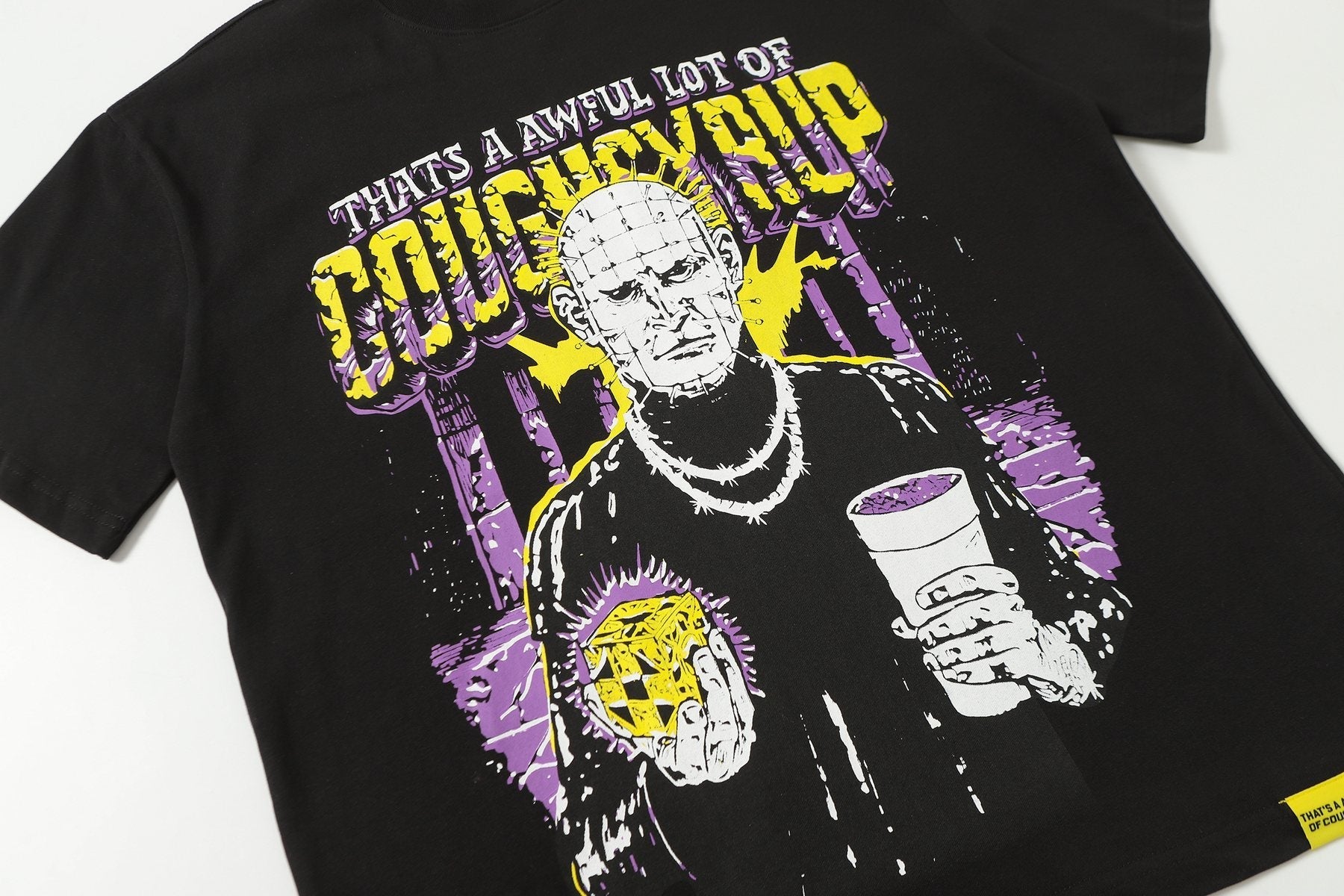 THAT'S A AWFUL LOT OF COUGH SYRUP Character Graphic Short-Sleeve T-Shirt — detail