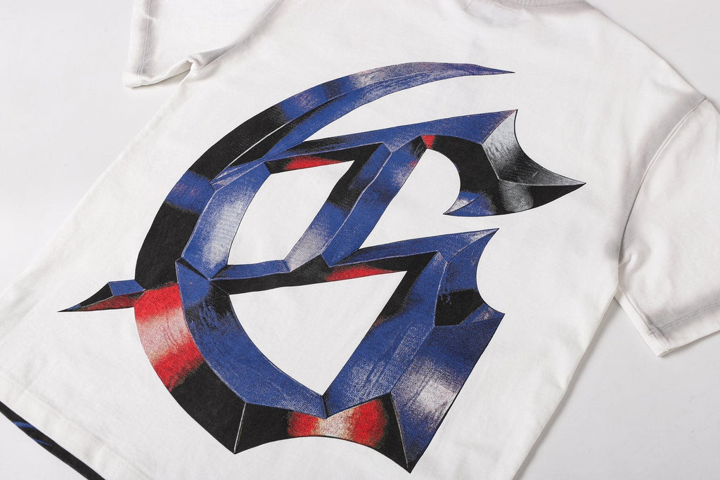 Godspeed Skull Graphic Distressed Sleeve T-Shirt — detail