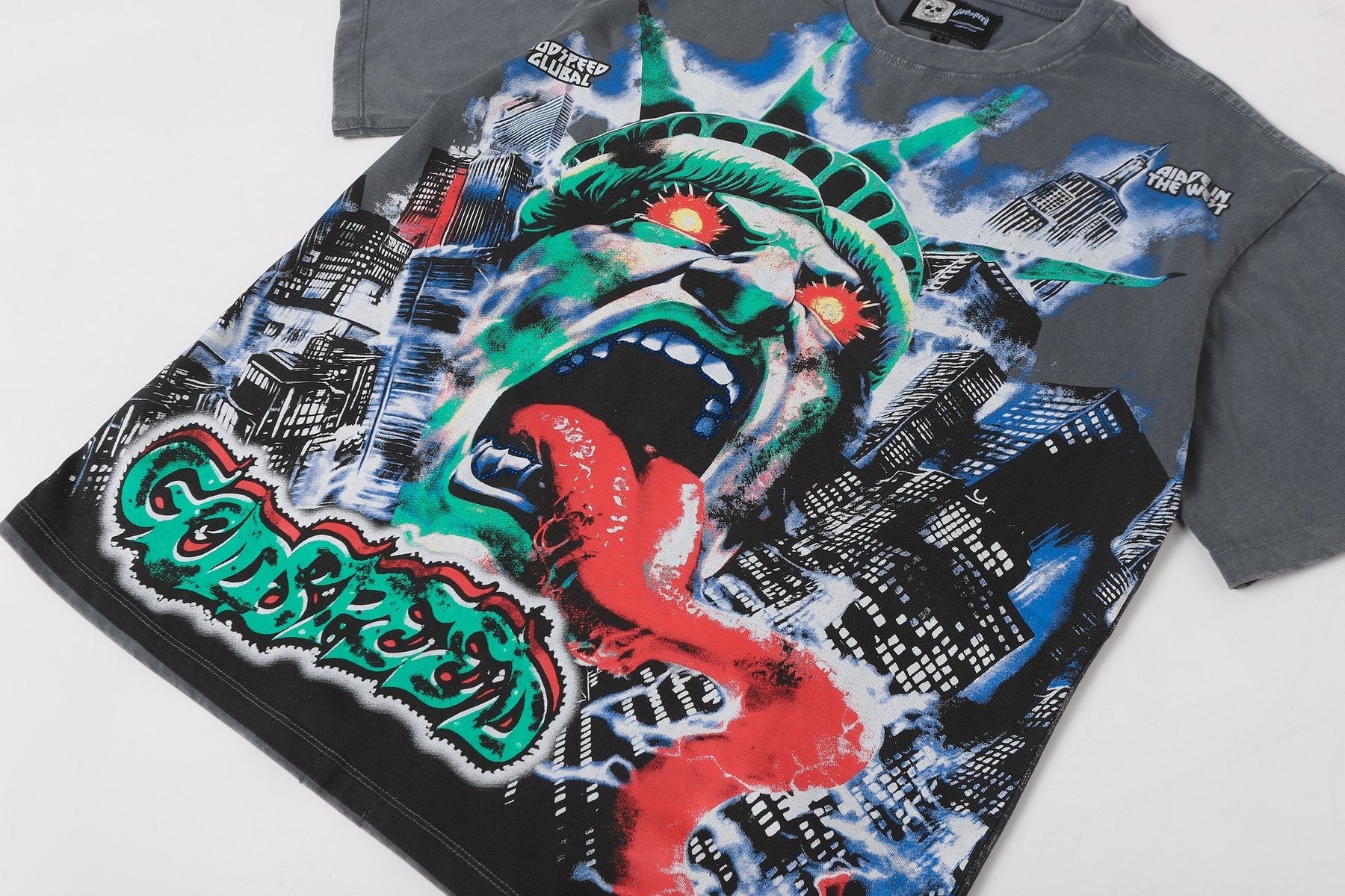 Godspeed Statue of Liberty Graphic T-Shirt — detail