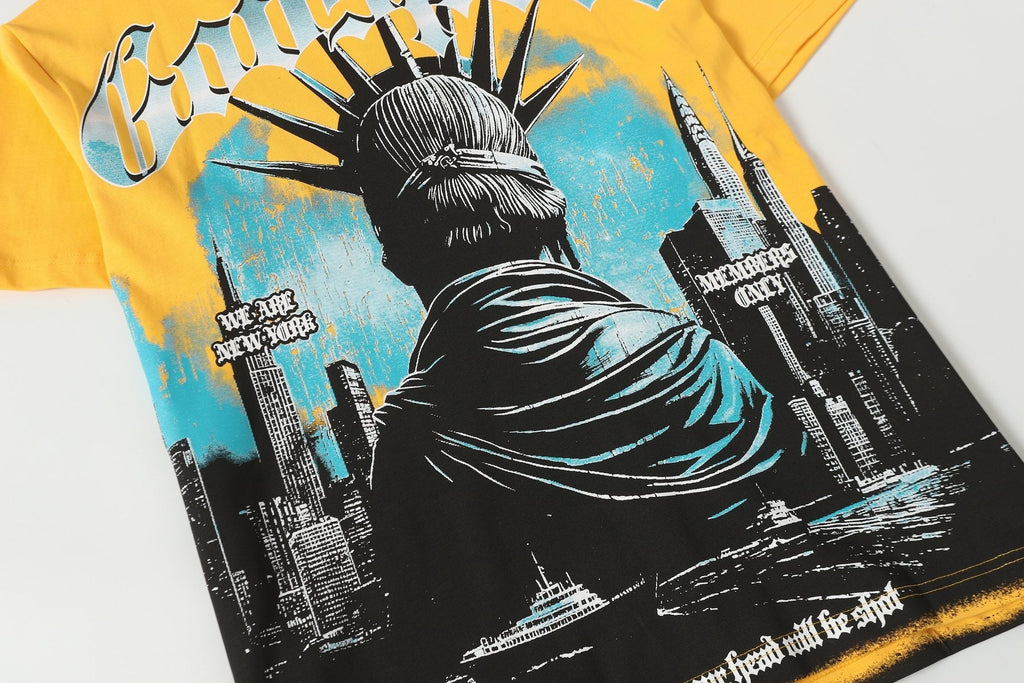 Godspeed Yellow Statue of Liberty Graphic T-Shirt — detail