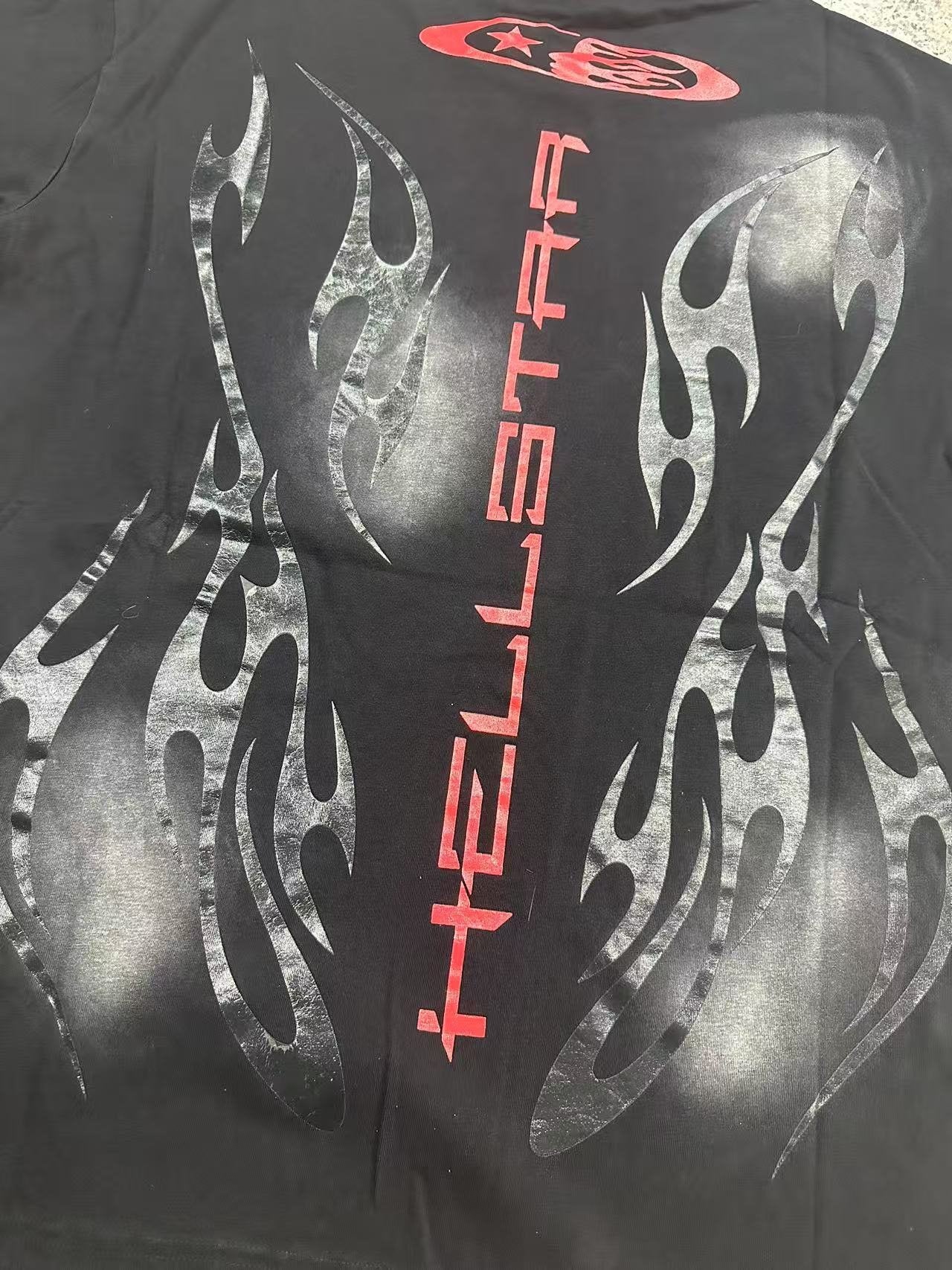 Hellstar Red and Gray Graphic T-Shirt — detail