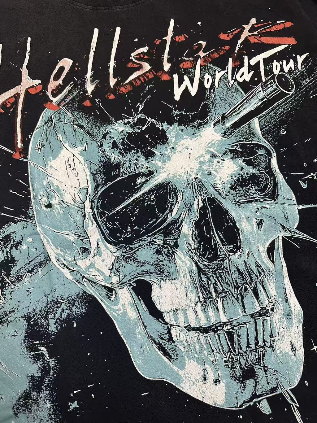 Hellstar Skull & City-List Graphic T-Shirt — detail