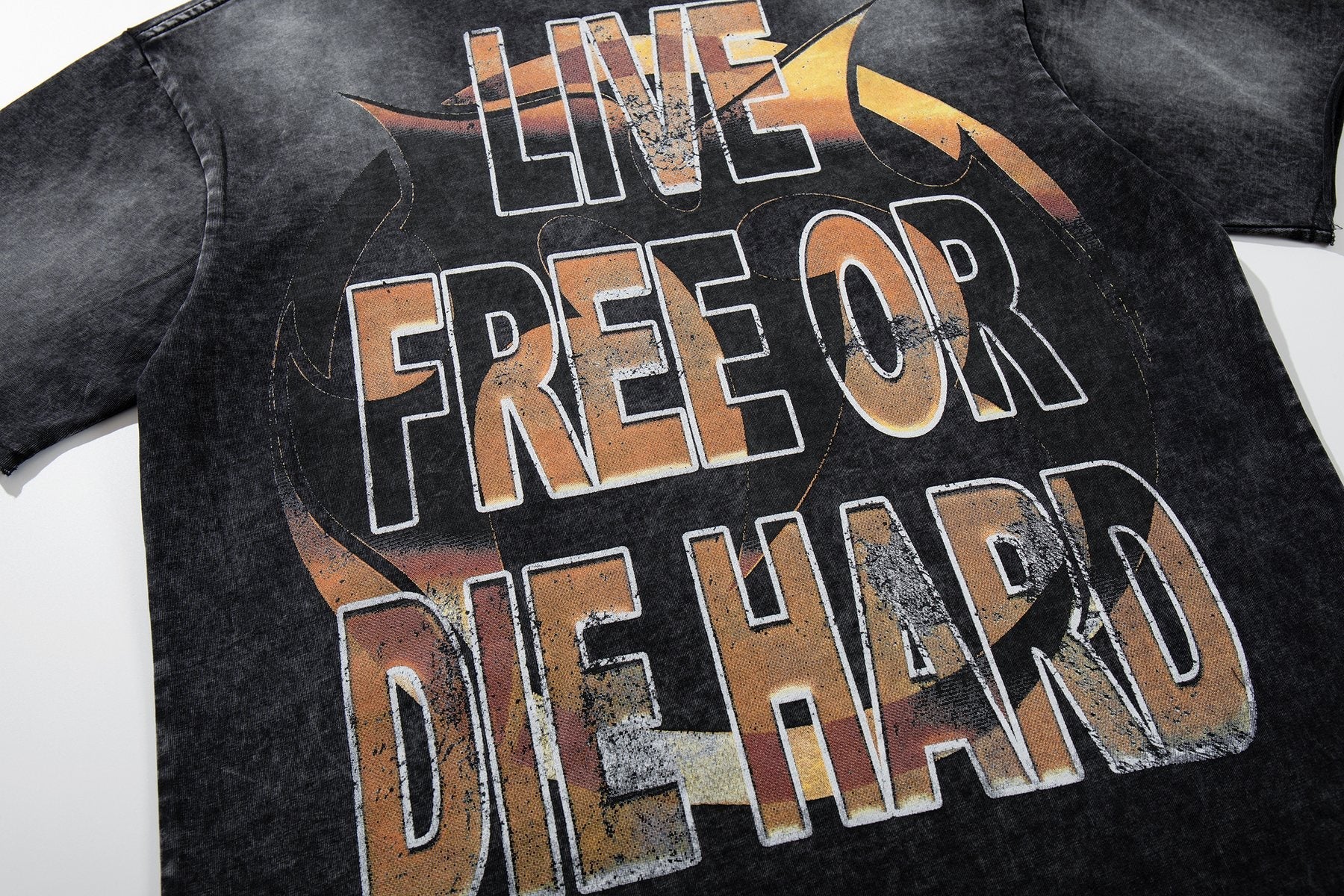 MAJESTIK Rhinestone Distressed Graphic T-Shirt — detail