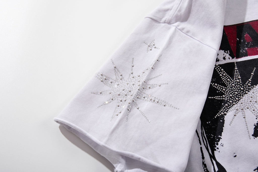 MAJESTIK Rhinestone Graphic Short-Sleeve T-Shirt — detail
