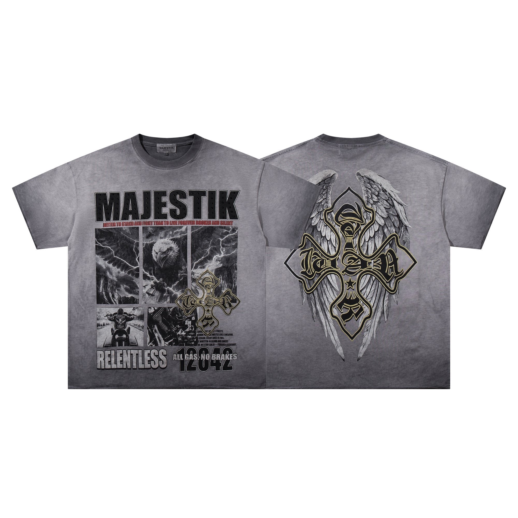 MAJESTIK Winged Cross Graphic T-Shirt — hero