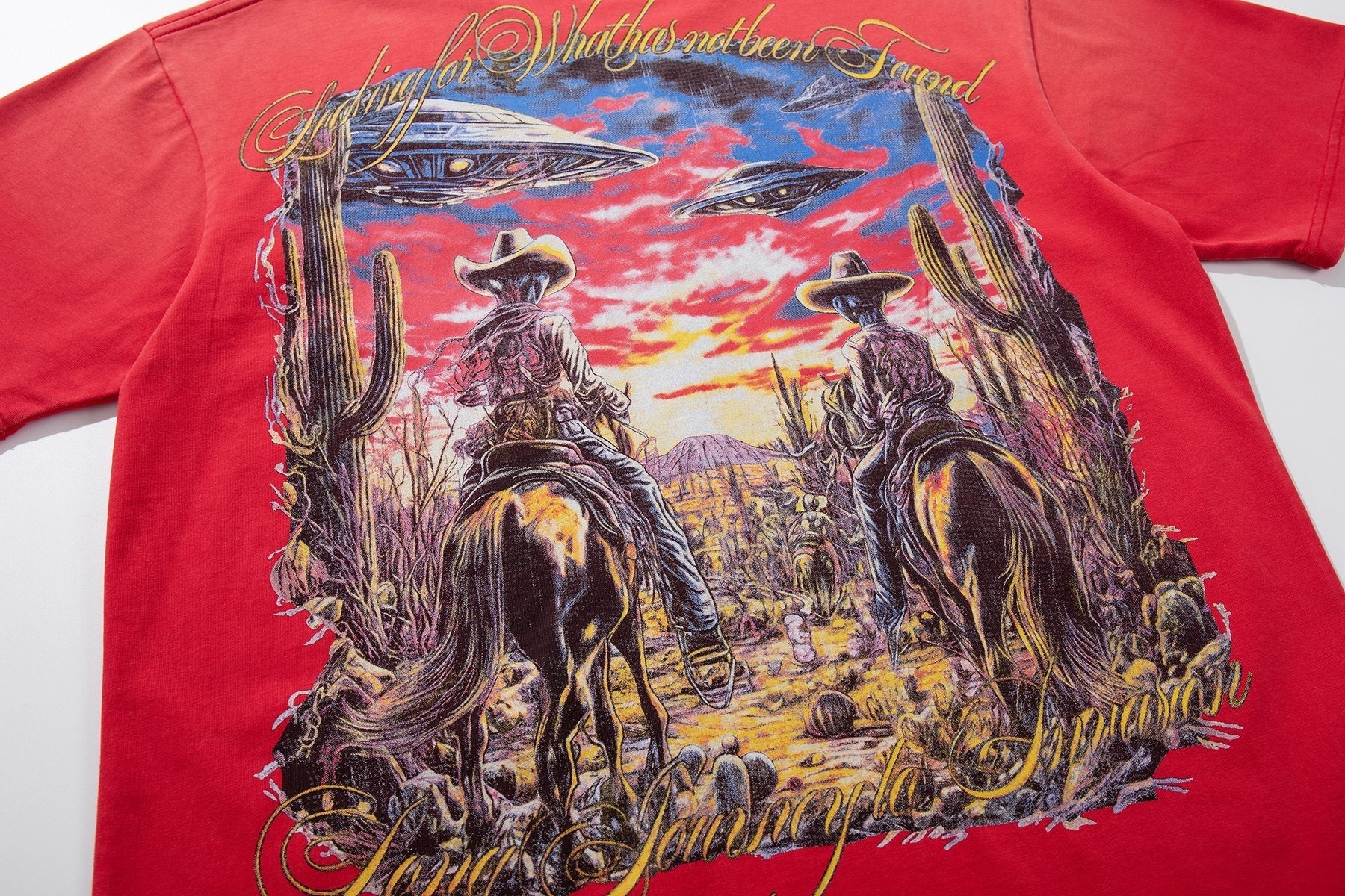 MAJESTIK Western Horse Graphic T-Shirt — detail