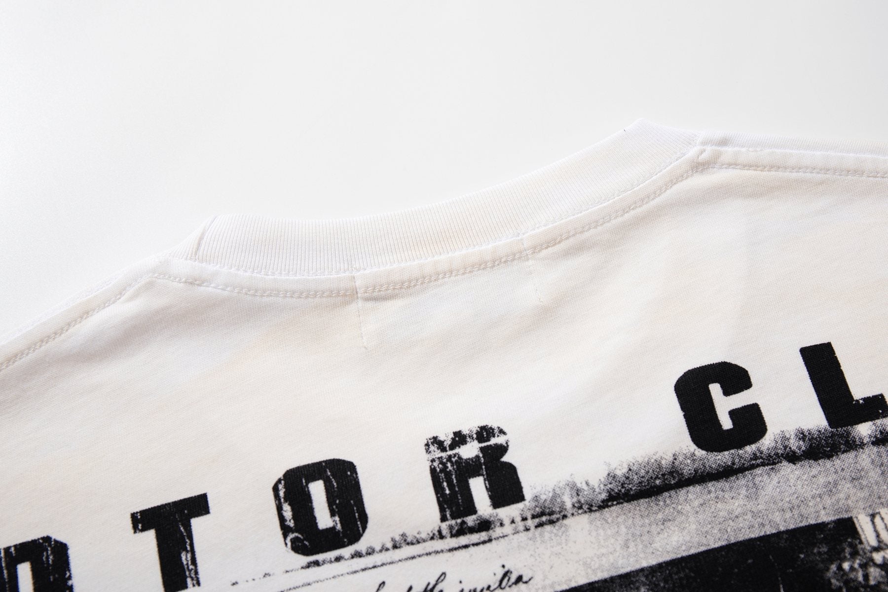MAJESTIK Distressed Rhinestone Graphic T-Shirt — detail