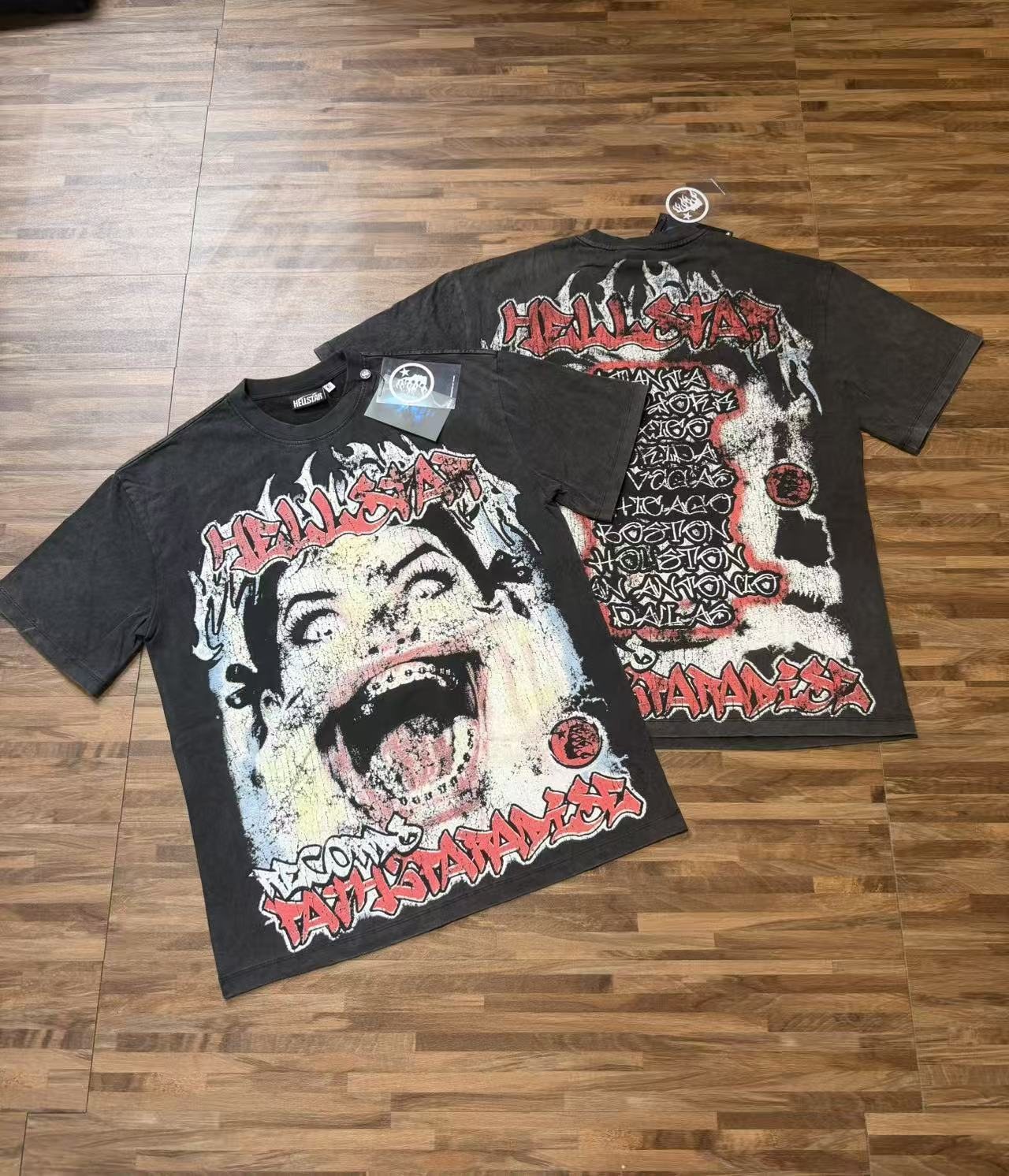 Hellstar Distressed Graphic Short-Sleeve T-Shirt — context