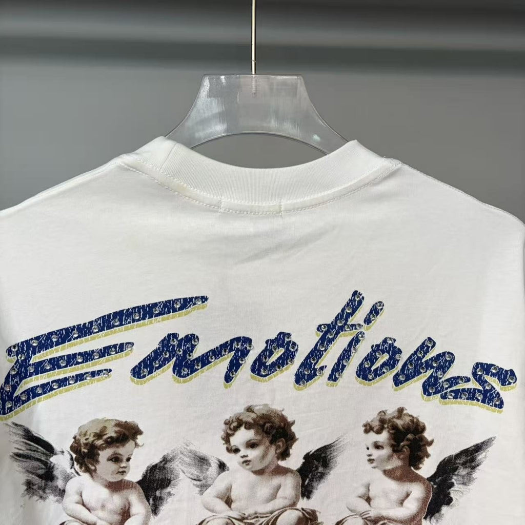 MIXED EMOTION Emotions Never Die Cherub Graphic T-Shirt — detail