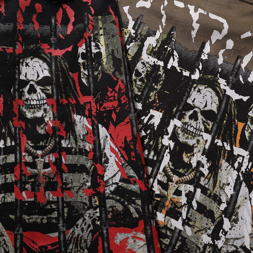 BKYS Revival No Discipline Rhinestone Skull Graphic Cropped T-Shirt — detail