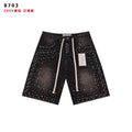 VALE Pearl-Studded Washed Denim Shorts — hero