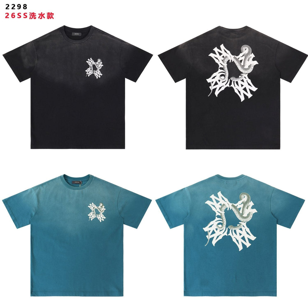 AMIRI Snake Graphic Washed T-Shirt — comparison