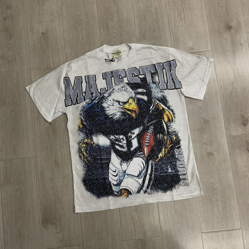 MAJESTIK Football Eagle Graphic T-Shirt — front