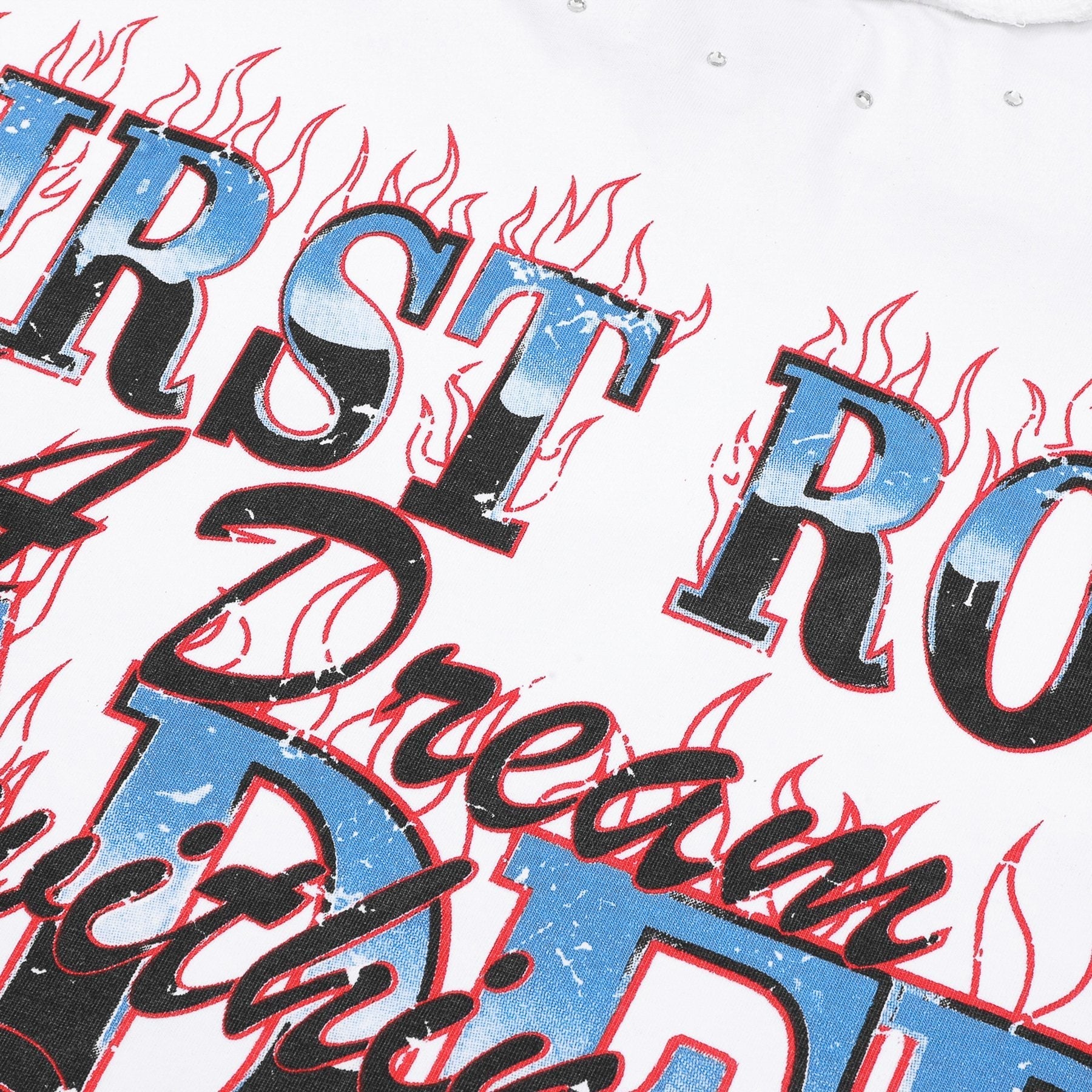 FIRST ROW Lost Utopia Burning Flame T-Shirt — detail