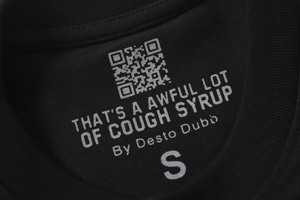 THAT'S A AWFUL LOT OF COUGH SYRUP Eiffel Tower Graphic T-Shirt — neck_label