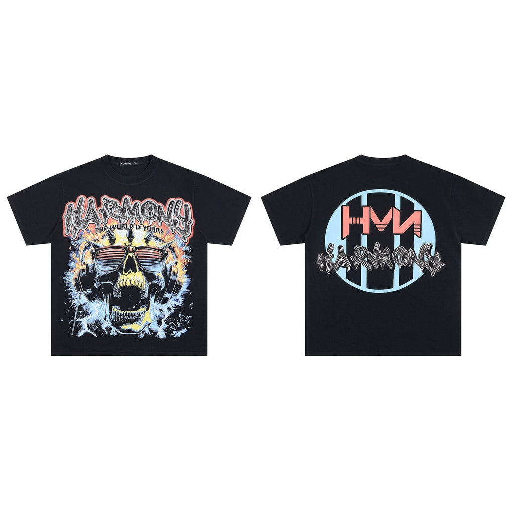 HARMONY Skull Graphic Short-Sleeve T-Shirt — context