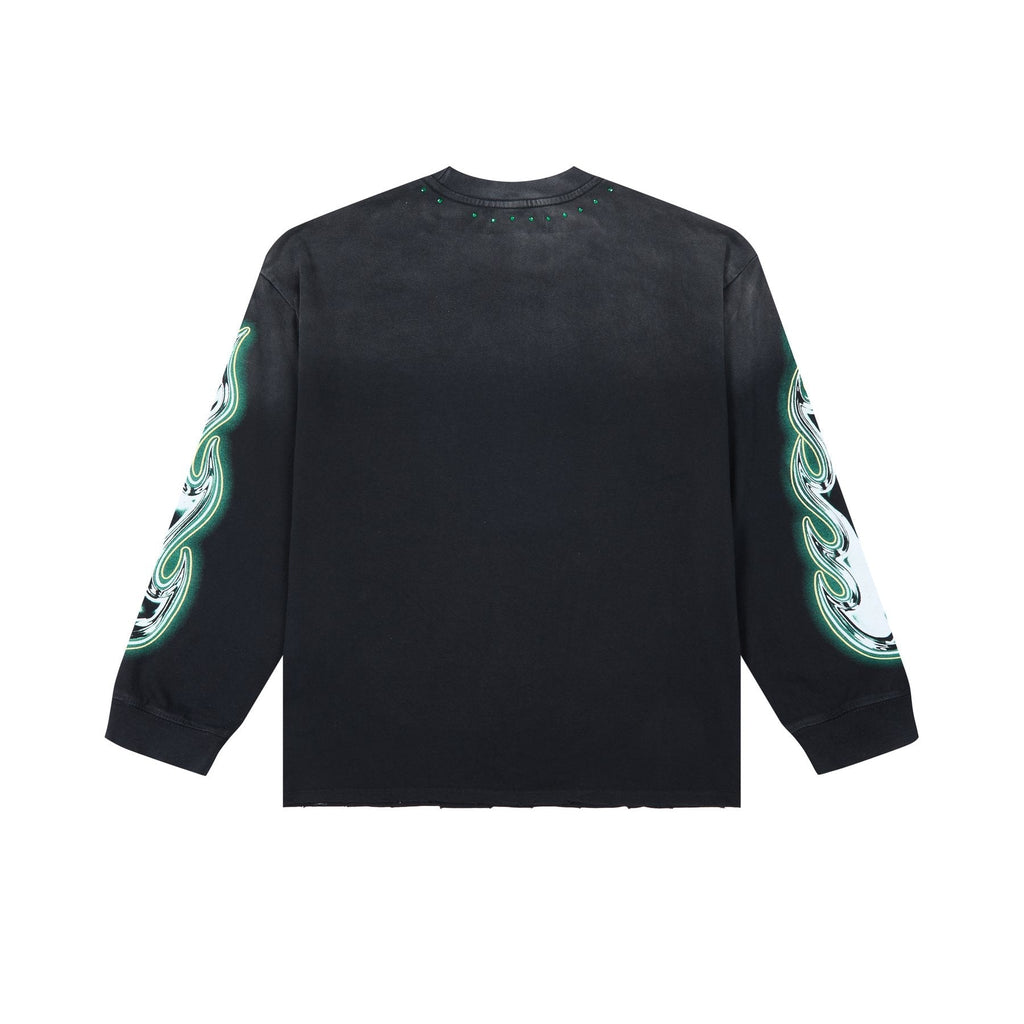 DUAA Pegasus Rhinestone Long-Sleeve T-Shirt — back