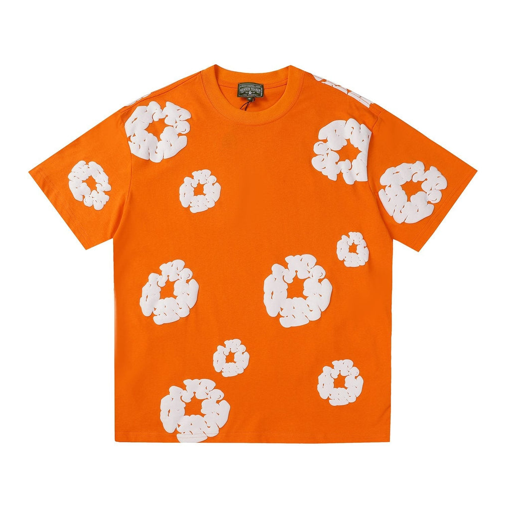 DENIM TEARS All-Over White Flower Print T-Shirt — front