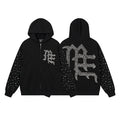 MIXED EMOTION Rhinestone Graphic Zip Hoodie — hero