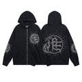 MIXED EMOTION Rhinestone Graphic Zip-Up Hoodie — hero