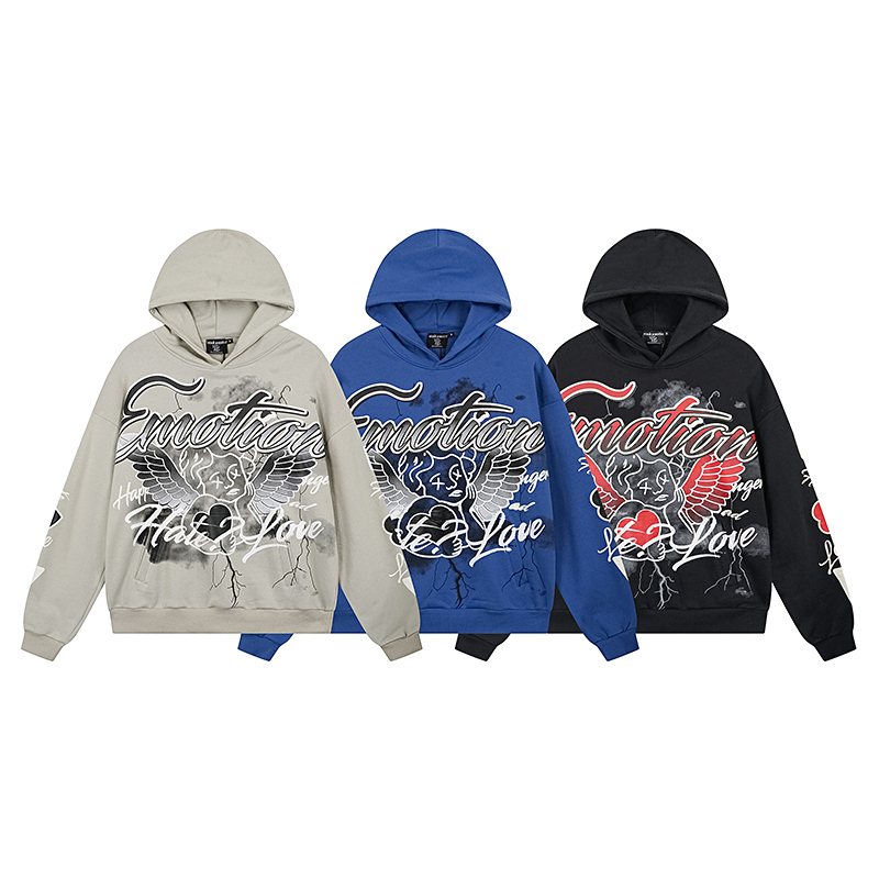 MIXED EMOTION Street Graffiti Graphic Hoodie — comparison