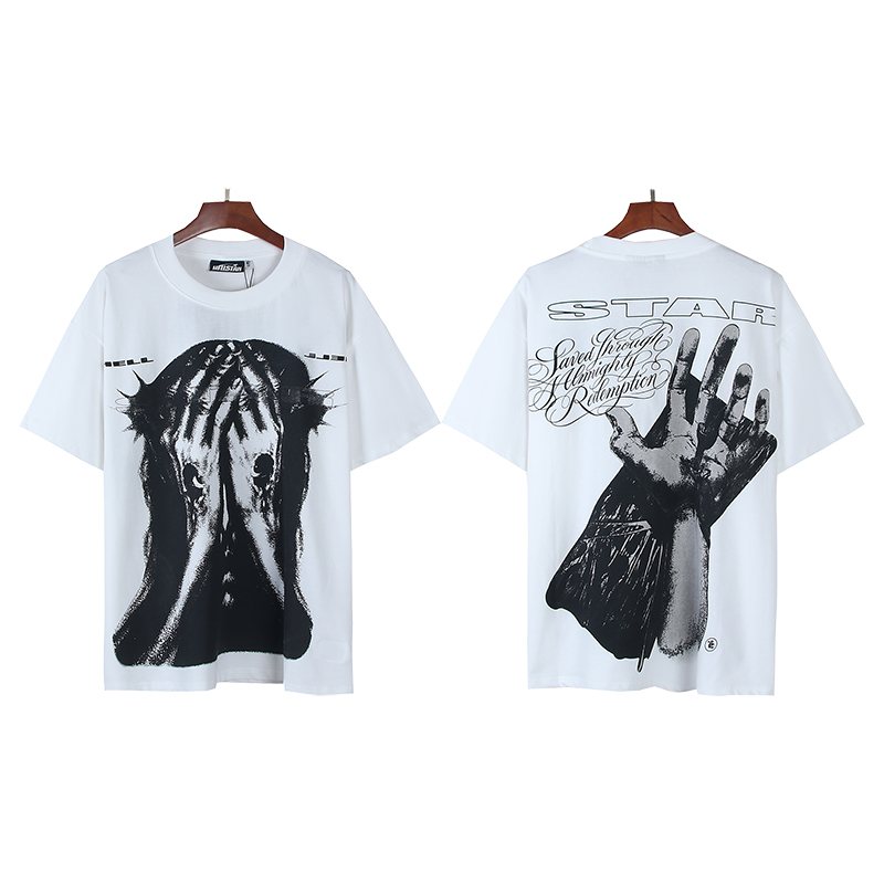 Hellstar White Front & Back Graphic Short-Sleeve T-Shirt — hero