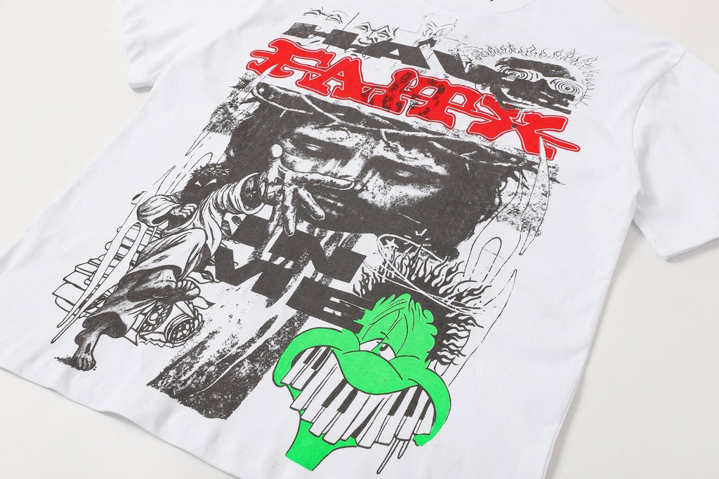 Hellstar Red & Green Graphic Short-Sleeve T-Shirt — detail