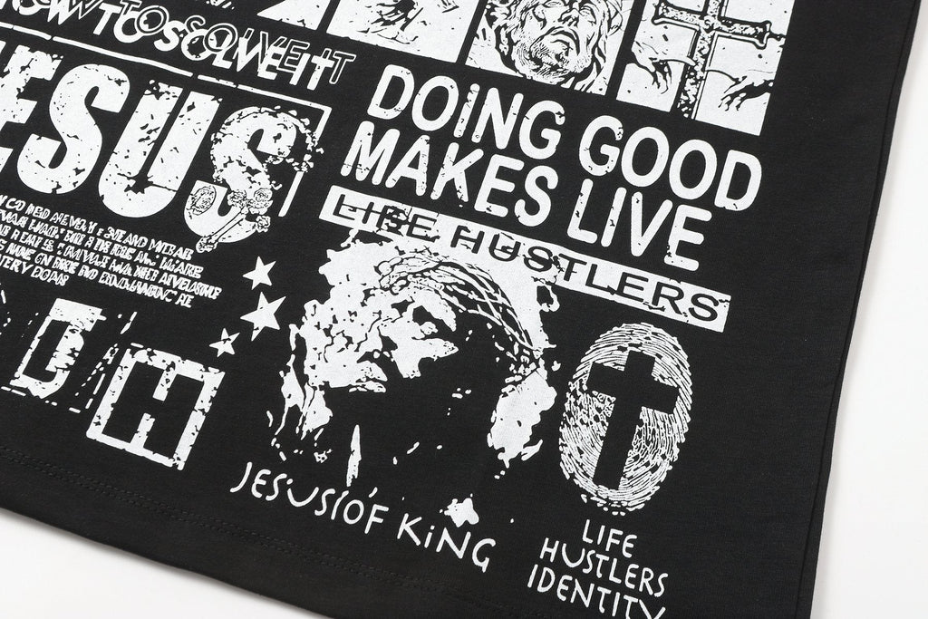 Life Hustlere Jesus Is King Graphic Short-Sleeve T-Shirt — detail