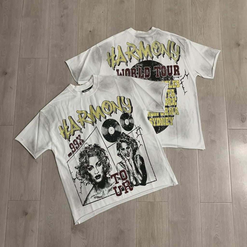 HARMONY Tour Graphic Raw-Edge T-Shirt — context