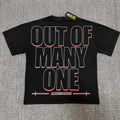 Godspeed Out Of Many One Black Graphic T-Shirt — front